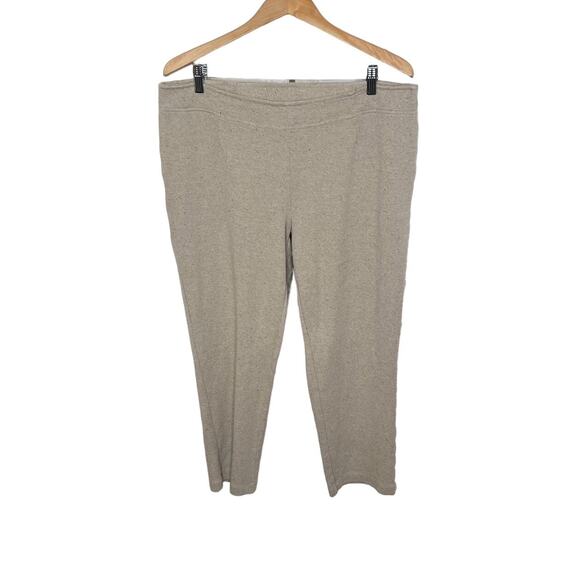 PURE JILL J. JILL Women's Large Pull On Straight Leg Pant Beige Flecked Coastal - Picture 1 of 12